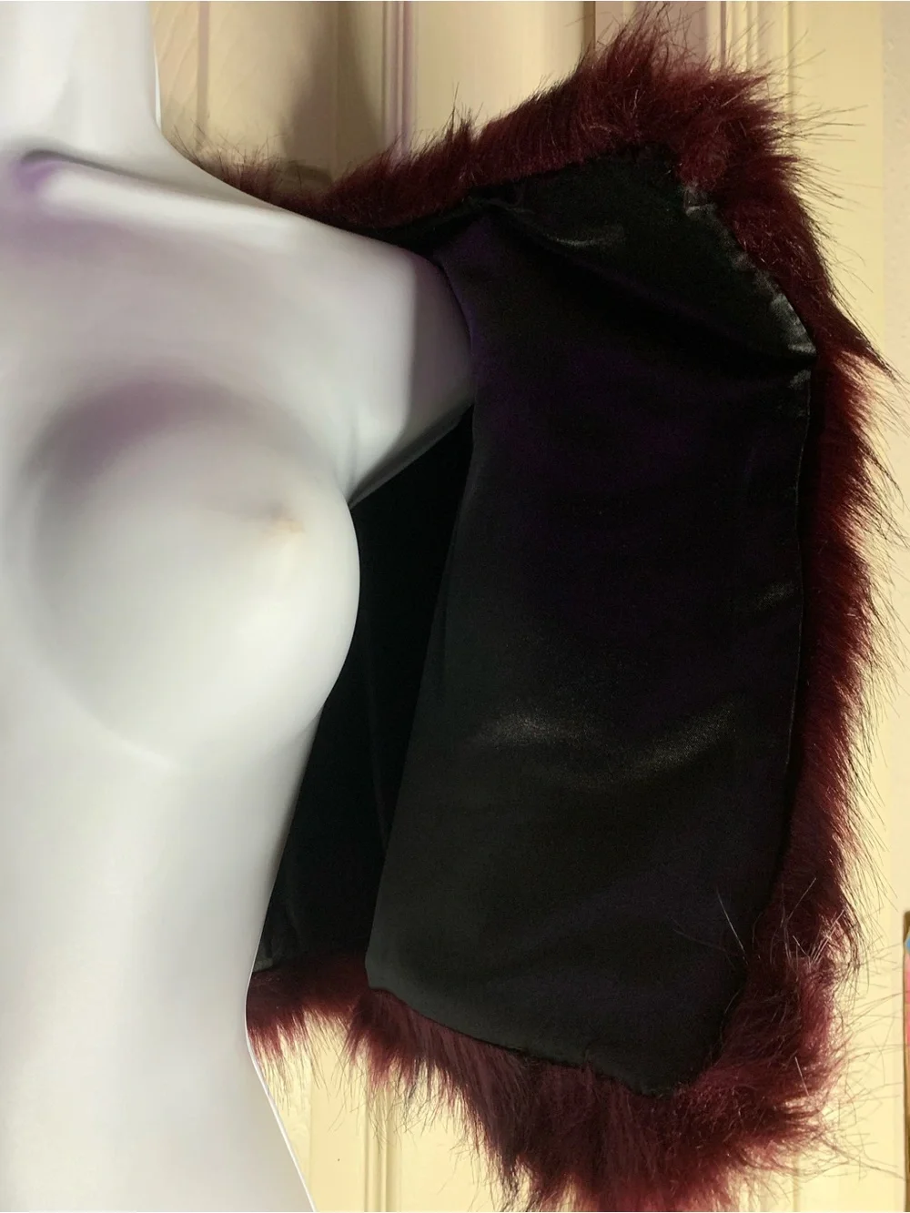 Laundry by Design Faux Fur Shoulder Capelet in Burgundy